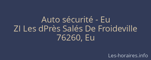 Auto sécurité - Eu