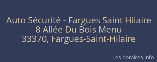 Auto Sécurité - Fargues Saint Hilaire