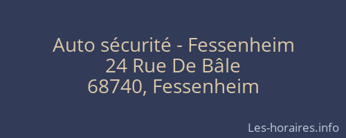 Auto sécurité - Fessenheim