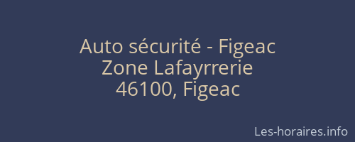 Auto sécurité - Figeac
