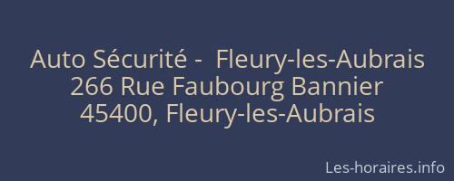 Auto Sécurité -  Fleury-les-Aubrais