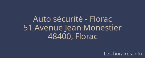 Auto sécurité - Florac