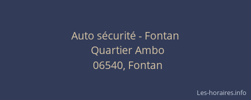 Auto sécurité - Fontan