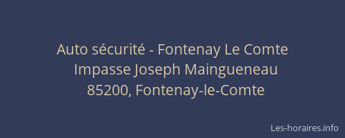 Auto sécurité - Fontenay Le Comte
