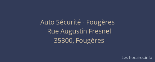 Auto Sécurité - Fougères