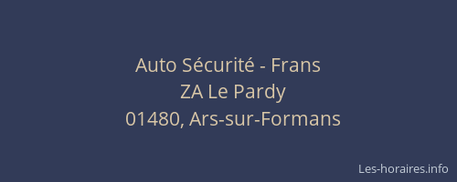 Auto Sécurité - Frans