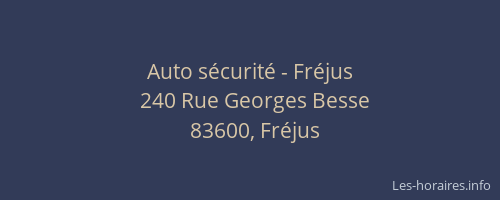 Auto sécurité - Fréjus