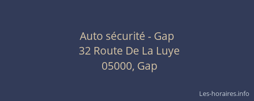 Auto sécurité - Gap