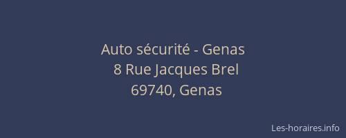 Auto sécurité - Genas