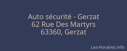 Auto sécurité - Gerzat