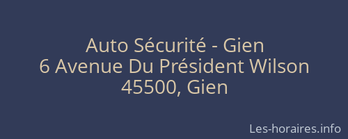 Auto Sécurité - Gien