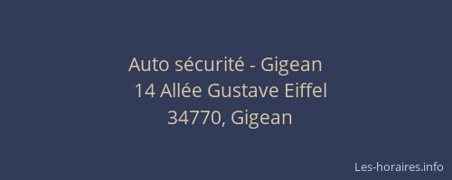 Auto sécurité - Gigean