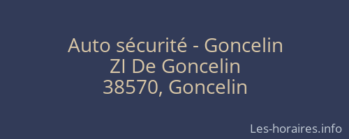 Auto sécurité - Goncelin