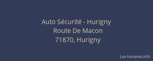 Auto Sécurité - Hurigny