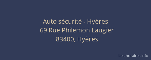Auto sécurité - Hyères