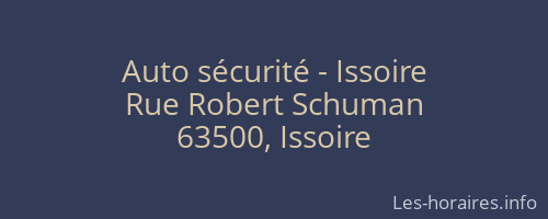 Auto sécurité - Issoire