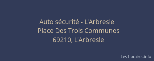 Auto sécurité - L'Arbresle