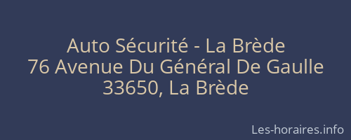 Auto Sécurité - La Brède