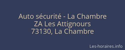 Auto sécurité - La Chambre