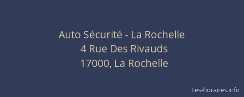 Auto Sécurité - La Rochelle