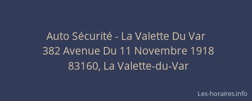 Auto Sécurité - La Valette Du Var