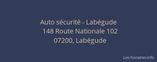 Auto sécurité - Labégude