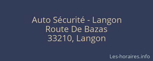 Auto Sécurité - Langon