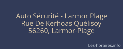 Auto Sécurité - Larmor Plage
