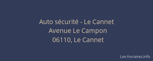 Auto sécurité - Le Cannet