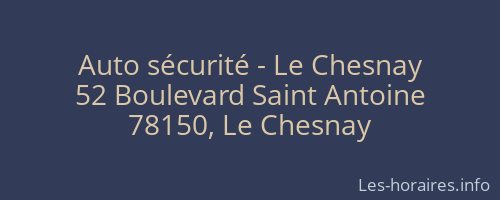 Auto sécurité - Le Chesnay