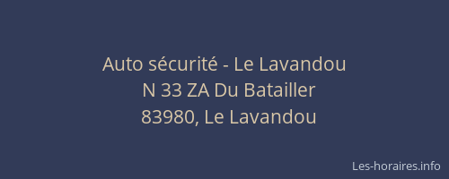 Auto sécurité - Le Lavandou