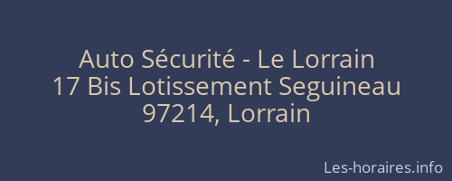 Auto Sécurité - Le Lorrain