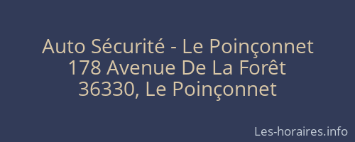 Auto Sécurité - Le Poinçonnet