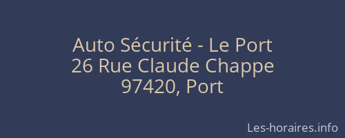 Auto Sécurité - Le Port