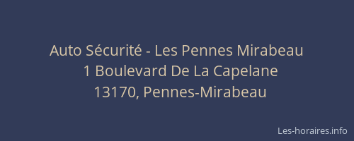 Auto Sécurité - Les Pennes Mirabeau