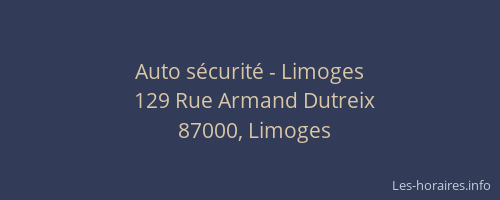 Auto sécurité - Limoges