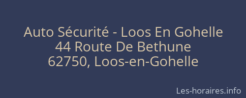 Auto Sécurité - Loos En Gohelle