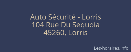 Auto Sécurité - Lorris