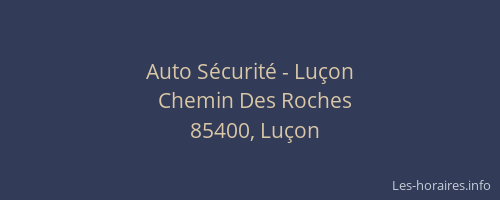 Auto Sécurité - Luçon