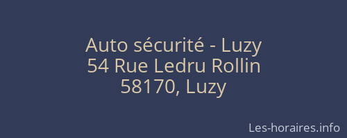 Auto sécurité - Luzy