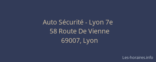 Auto Sécurité - Lyon 7e