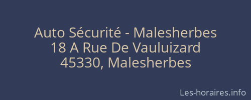 Auto Sécurité - Malesherbes