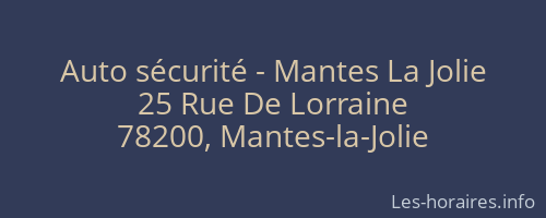 Auto sécurité - Mantes La Jolie