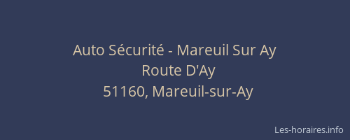 Auto Sécurité - Mareuil Sur Ay