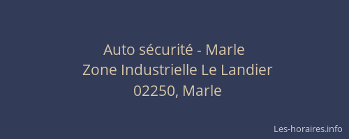 Auto sécurité - Marle