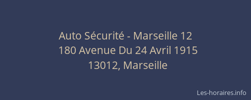 Auto Sécurité - Marseille 12