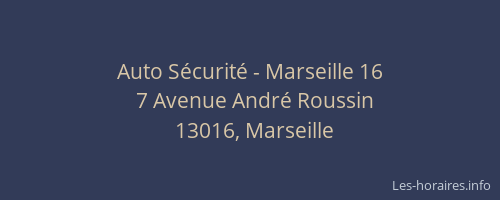 Auto Sécurité - Marseille 16