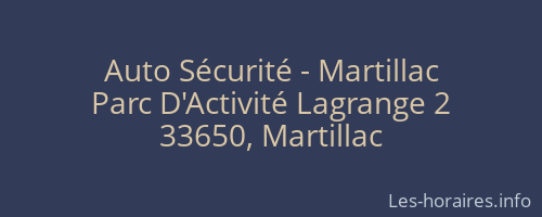 Auto Sécurité - Martillac