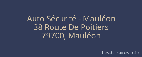 Auto Sécurité - Mauléon