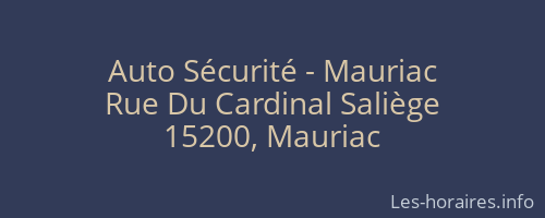 Auto Sécurité - Mauriac